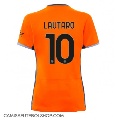 Camisa de time de futebol Inter Milan Lautaro Martinez #10 Replicas 3º Equipamento Feminina 2023-24 Manga Curta